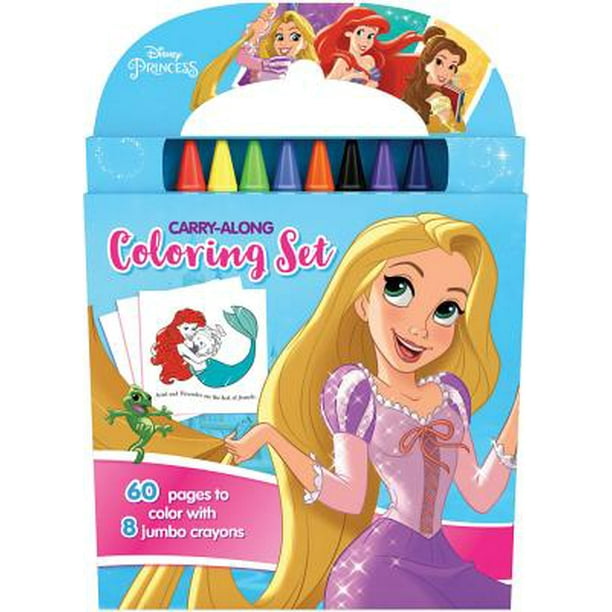 DISNEY PRINCESS Carry Along Colouring Set Activity Book Holiday B-day Party Gift